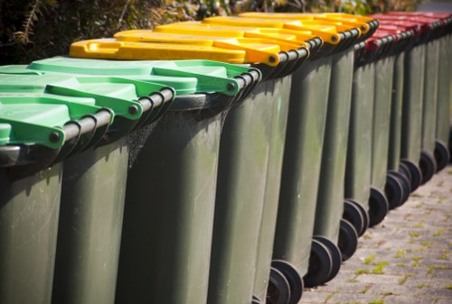 Belmont recycling collection bins in a residential area